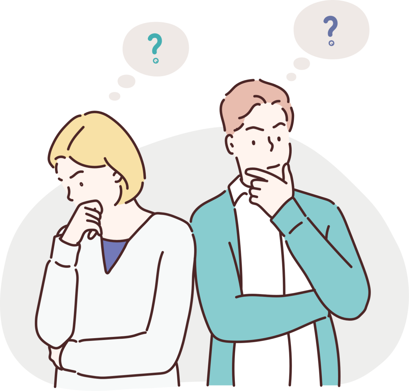 悩んでいるイラスト